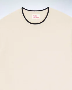 Pull Col Rond Bord Contraste