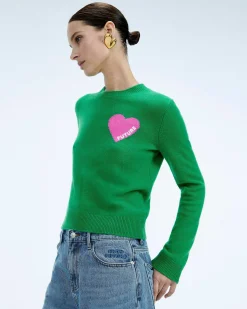 Pull Col Rond Coeur Broderie Future Light