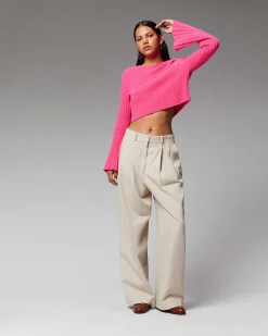 Pull Col Rond Court Manches Evasees