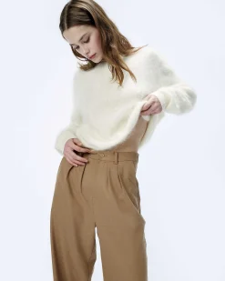 Pull Col Rond En Cachemire Brosse