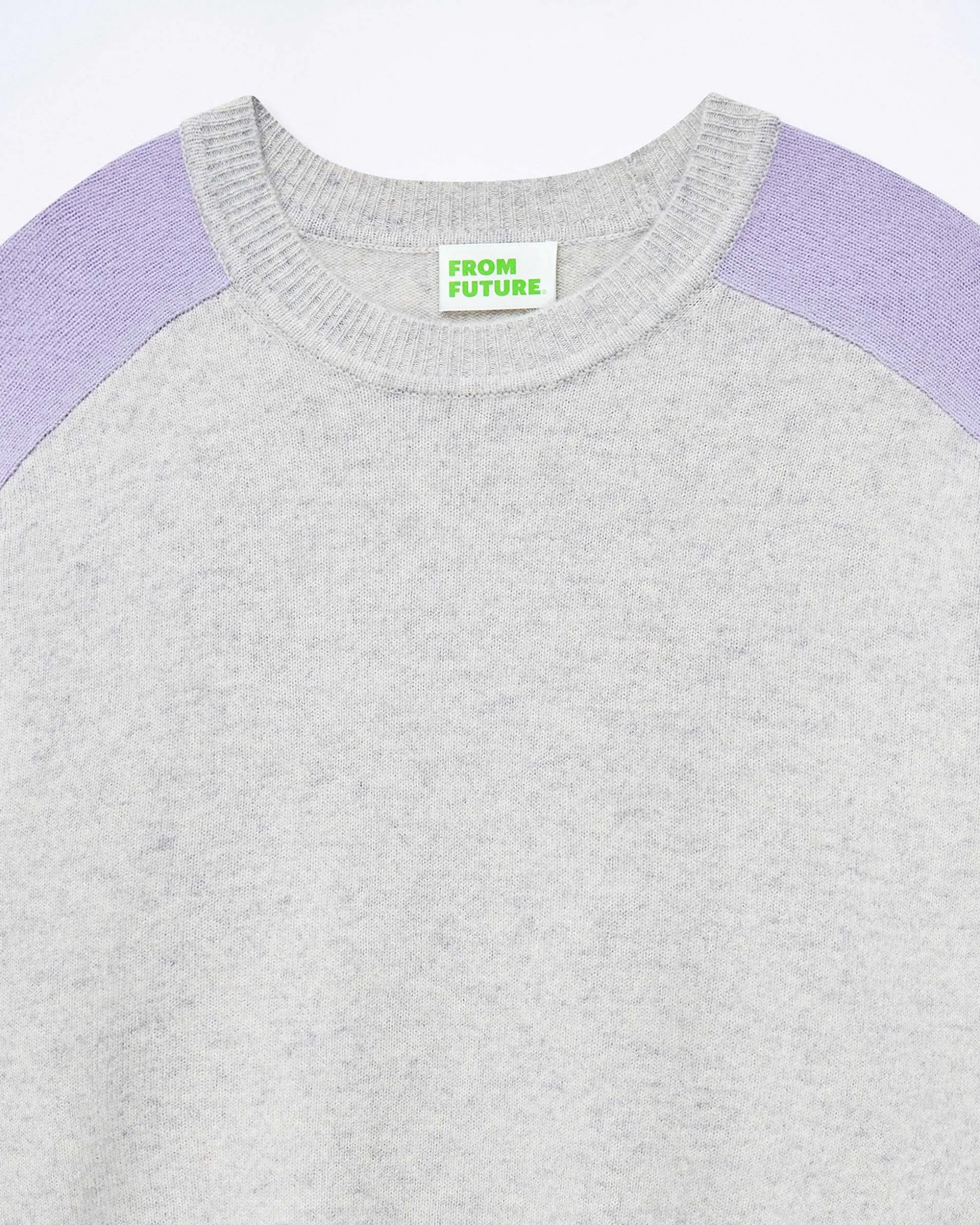 Pull Col Rond Manches Contrastees