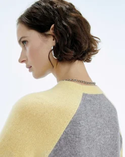 Pull Col Rond Manches Contrastees