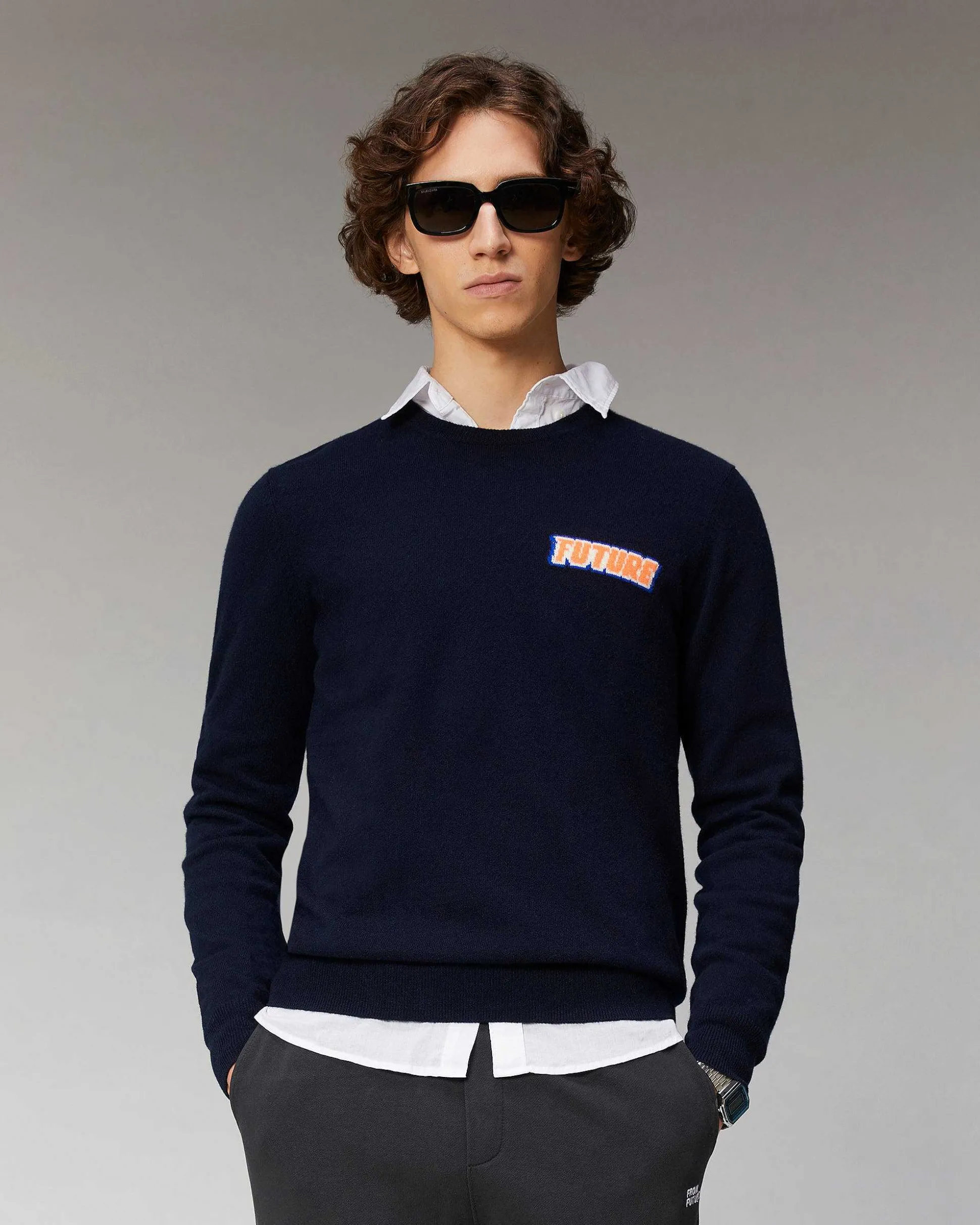 Pull Col Rond Motif Future