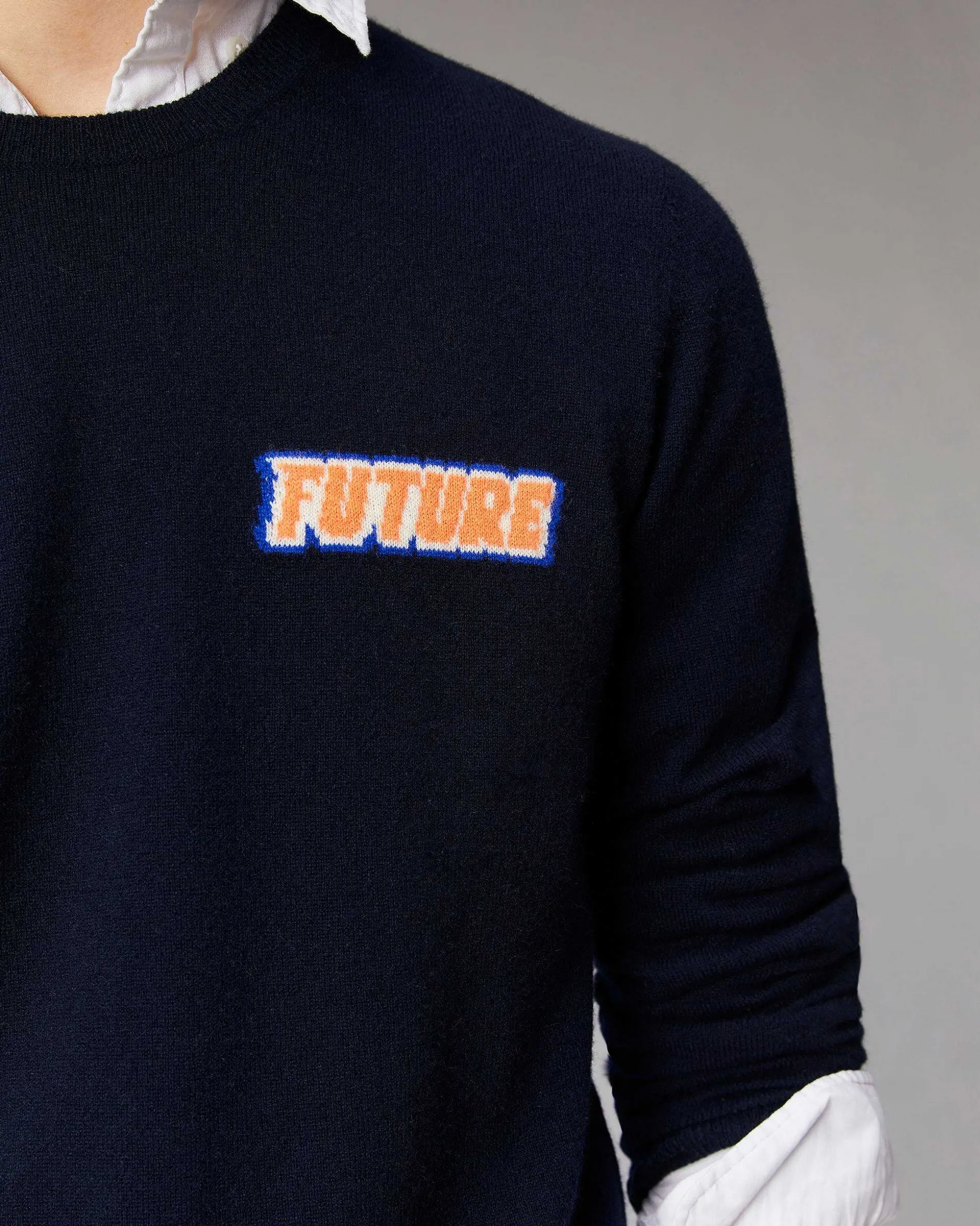Pull Col Rond Motif Future