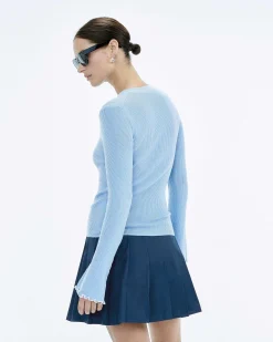 Pull Col Rond Point Bourdon Bicolore