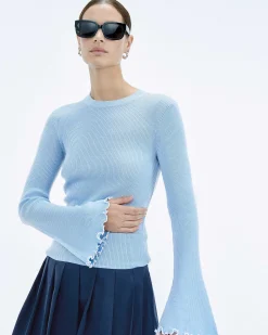 Pull Col Rond Point Bourdon Bicolore