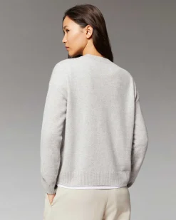 Pull Col Rond Strass Coeur Leger