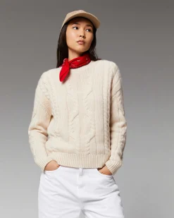 Pull Col Rond Torsades Epais