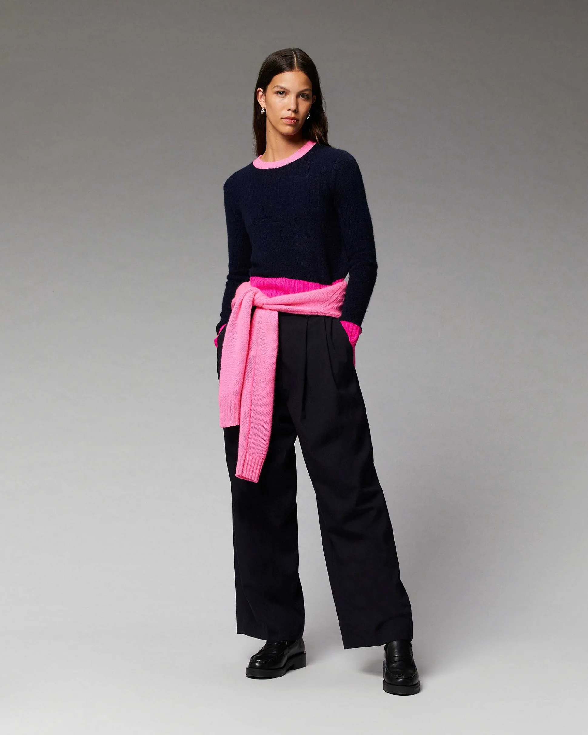 Pull Col Rond Tricolore