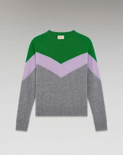 Pull Col Rond Tricolore Leger