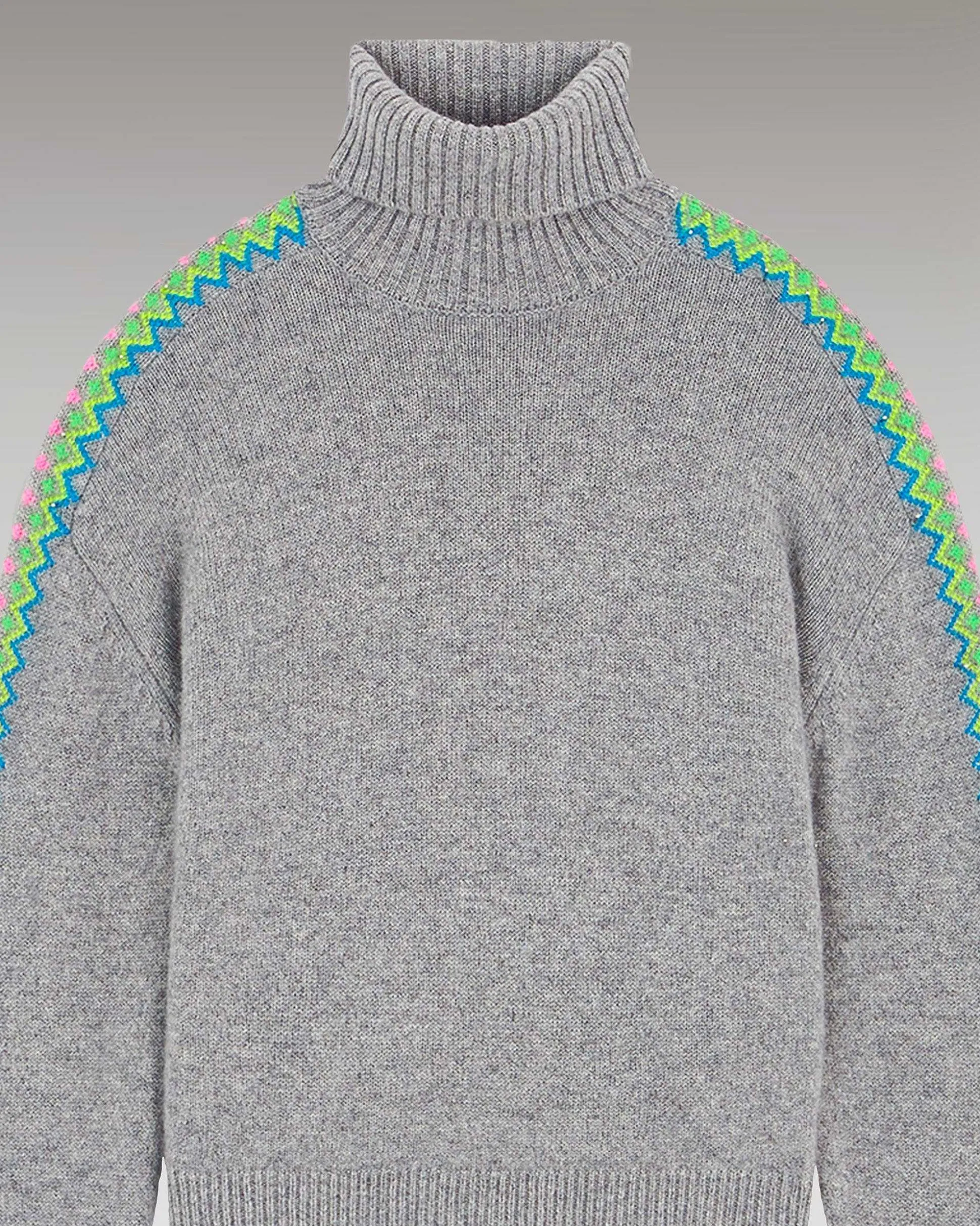 Pull Col Roule Bandes Bicolore