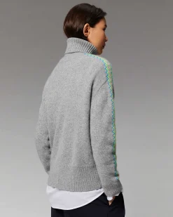 Pull Col Roule Bandes Bicolore