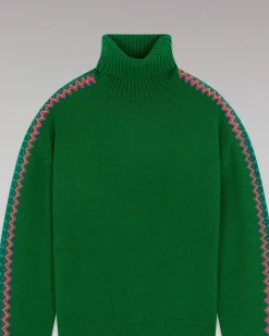 Pull Col Roule Bandes Bicolore