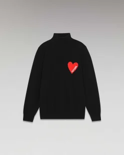 Pull Col Roule Coeur