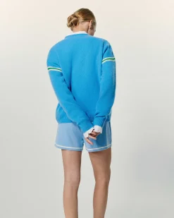 Pull Col V Bandes Bicolores Manches