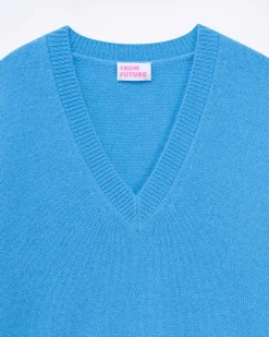 Pull Col V Bandes Bicolores Manches