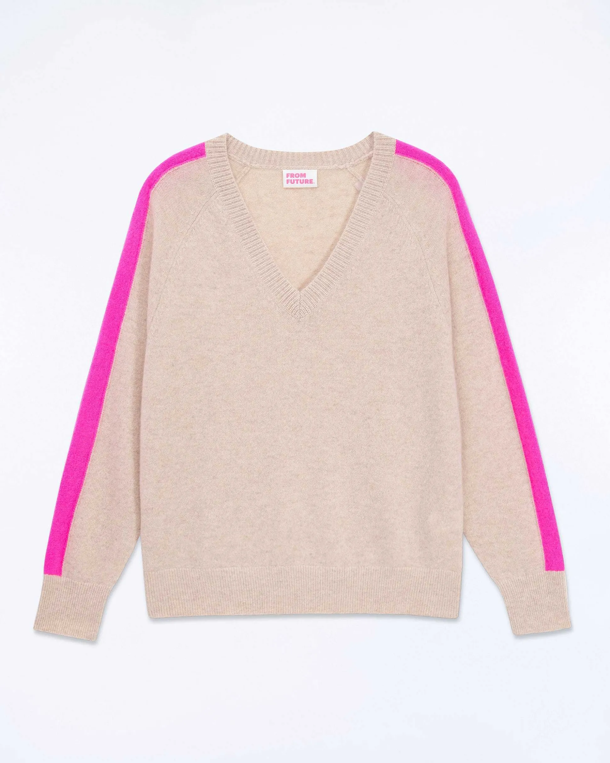 Pull Col V Oversize Bande Manches Light