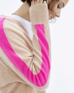 Pull Col V Oversize Bande Manches Light