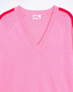 Pull Col V Oversize Bande Manches Light