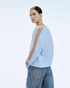 Pull Col V Oversize Bande Manches Light