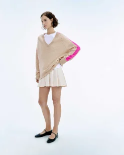 Pull Col V Oversize Bande Manches Light