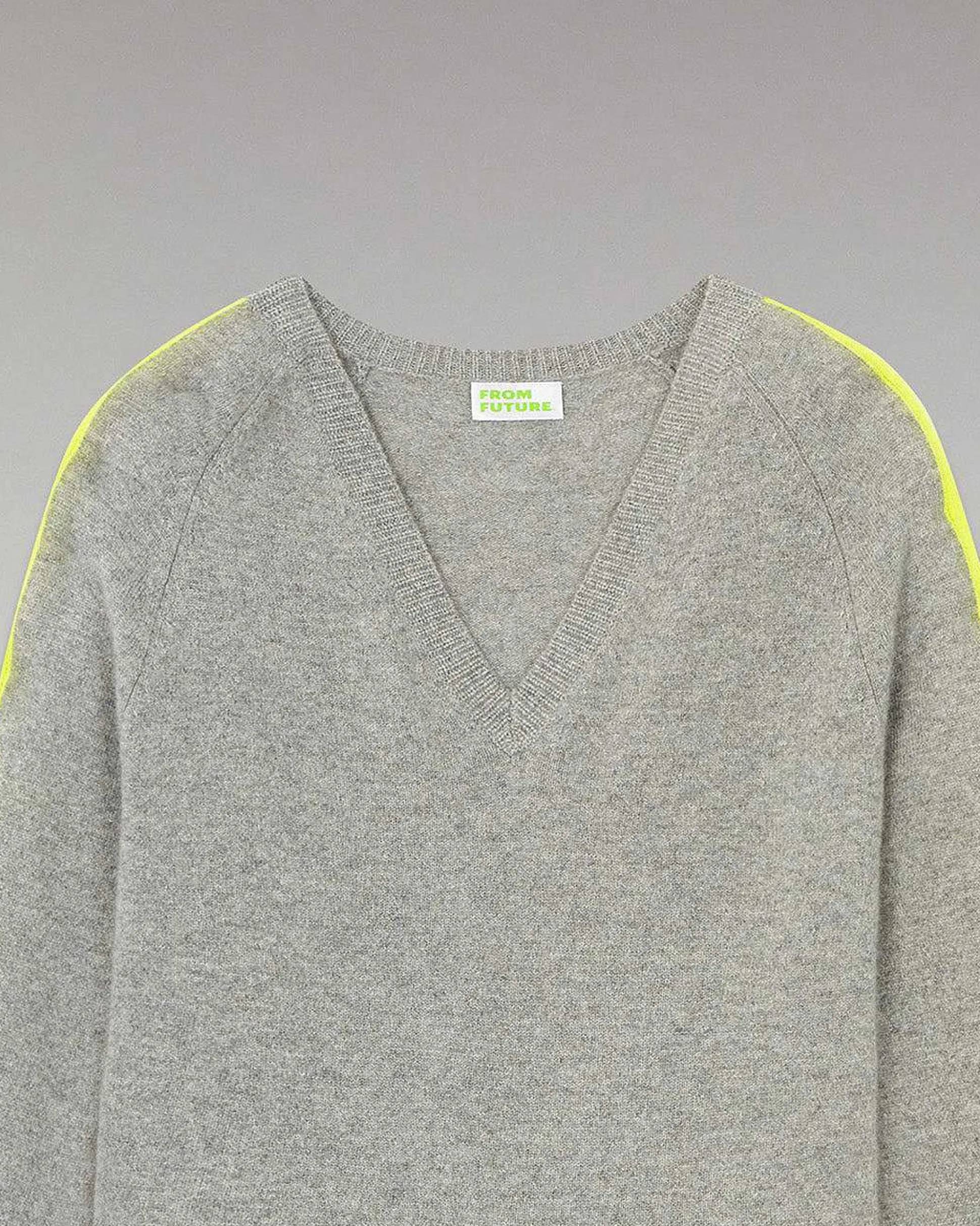 Pull Col V Oversize Bandes Bicolore Leger