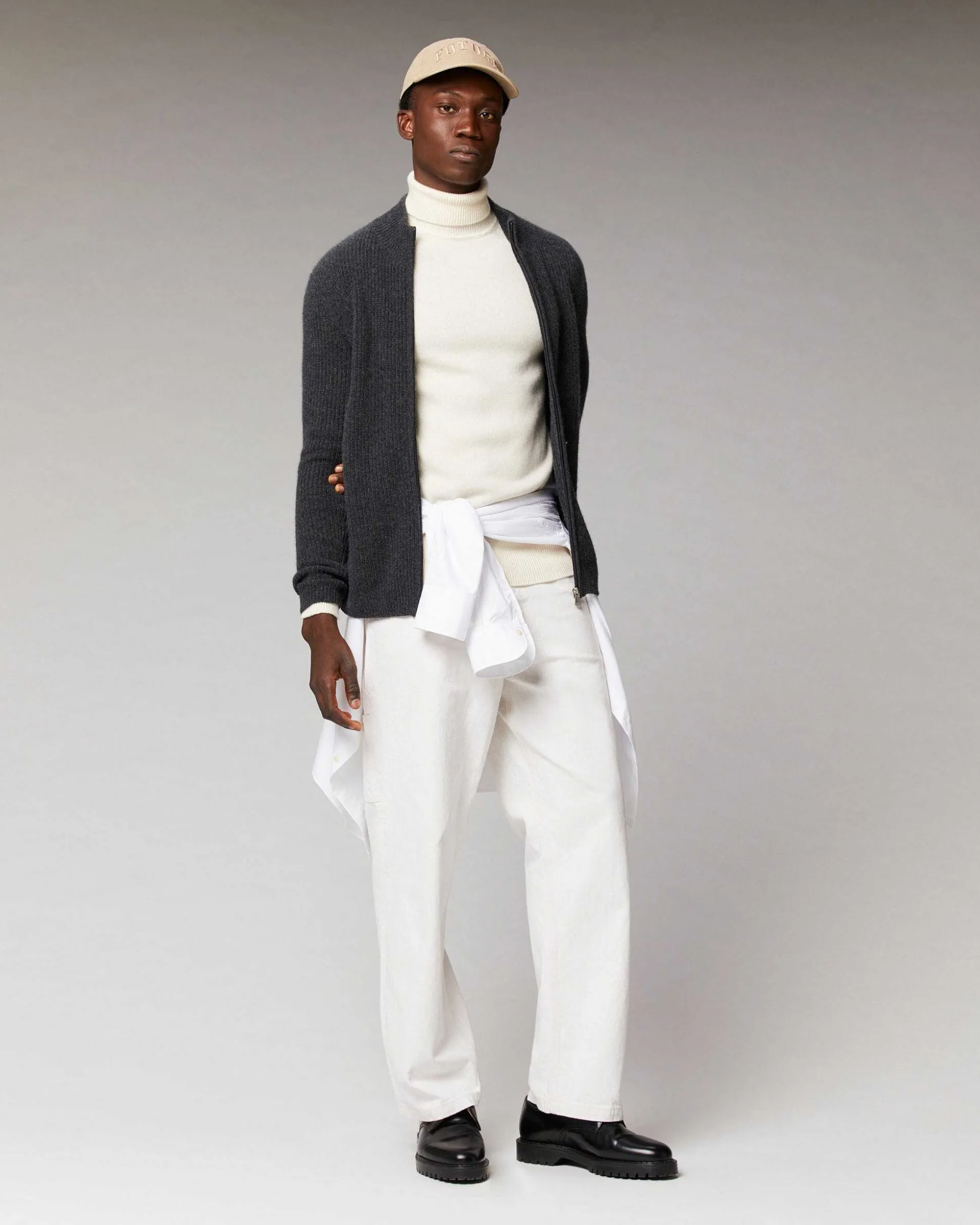 Pull Gilet A Cotes Zippe