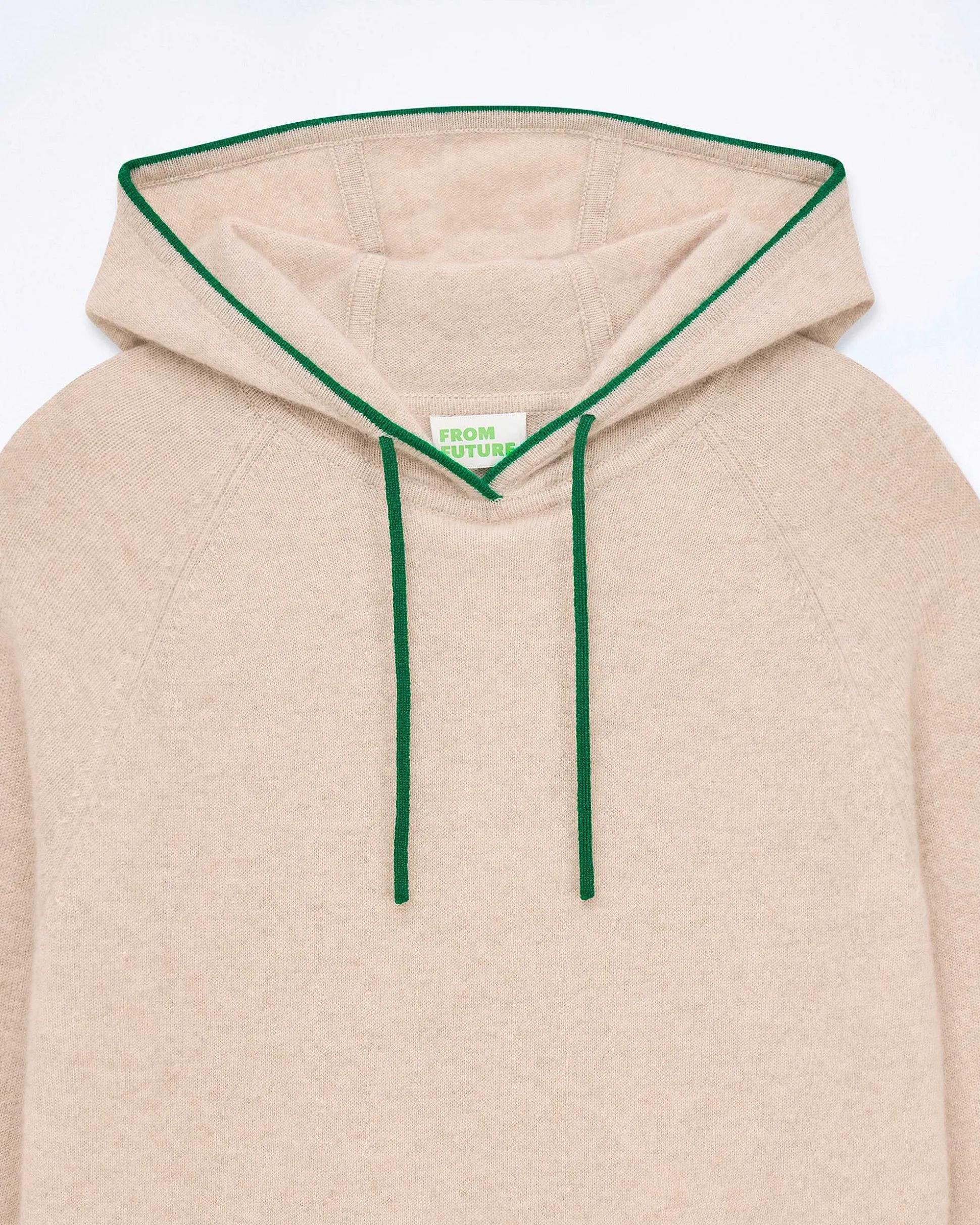Pull Hoodie A Poche Et Liserets Contrastes