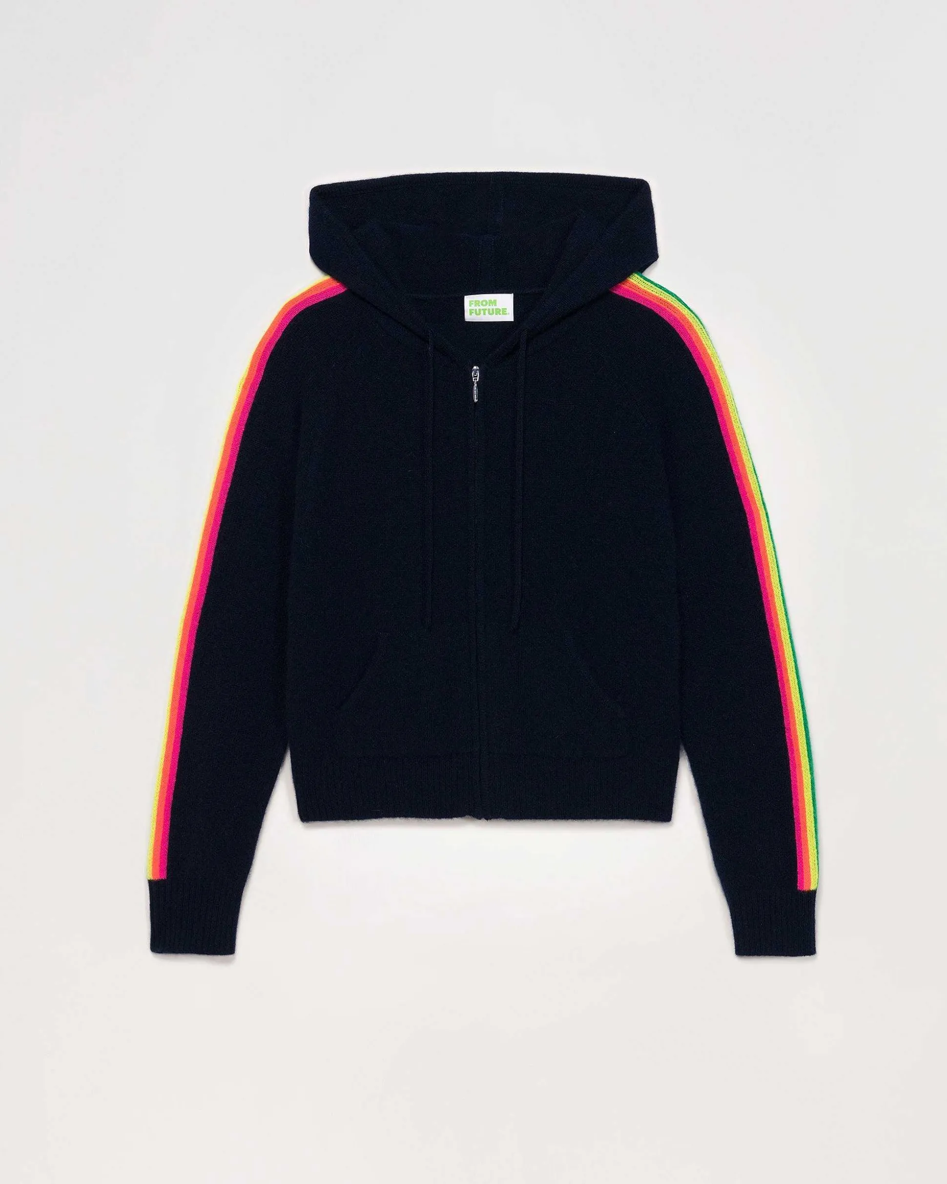 Pull Hoodie Bandes Manches Multicolore Leger