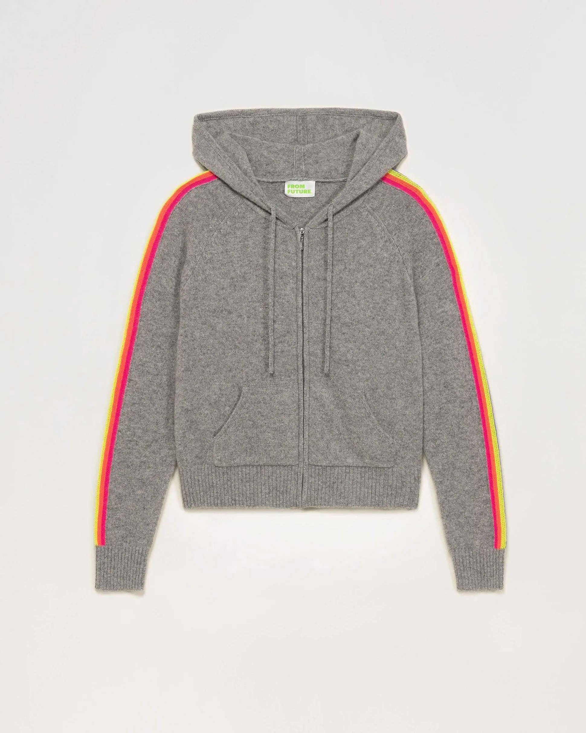 Pull Hoodie Bandes Manches Multicolore Leger