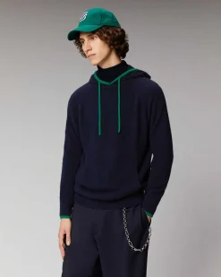 Pull Hoodie Liserets Contrastes Leger