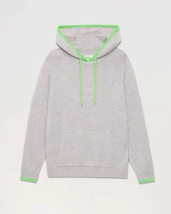 Pull Hoodie Liserets Contrastes Leger