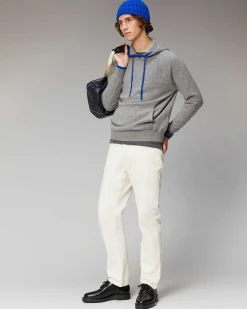 Pull Hoodie Liserets Contrastes Leger