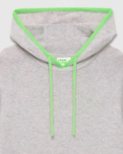 Pull Hoodie Liserets Contrastes Leger