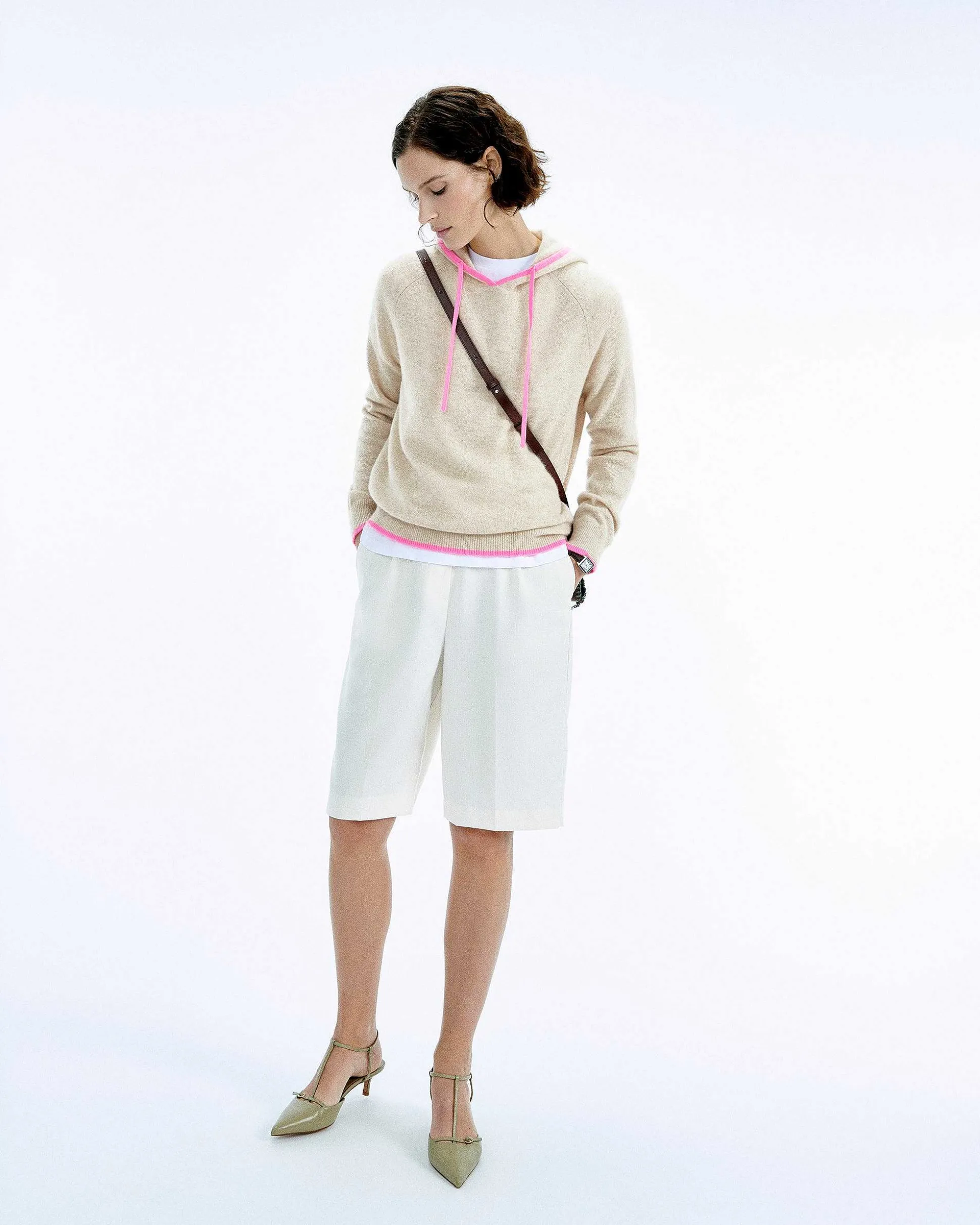 Pull Hoodie Oversize Liserets Contrastes