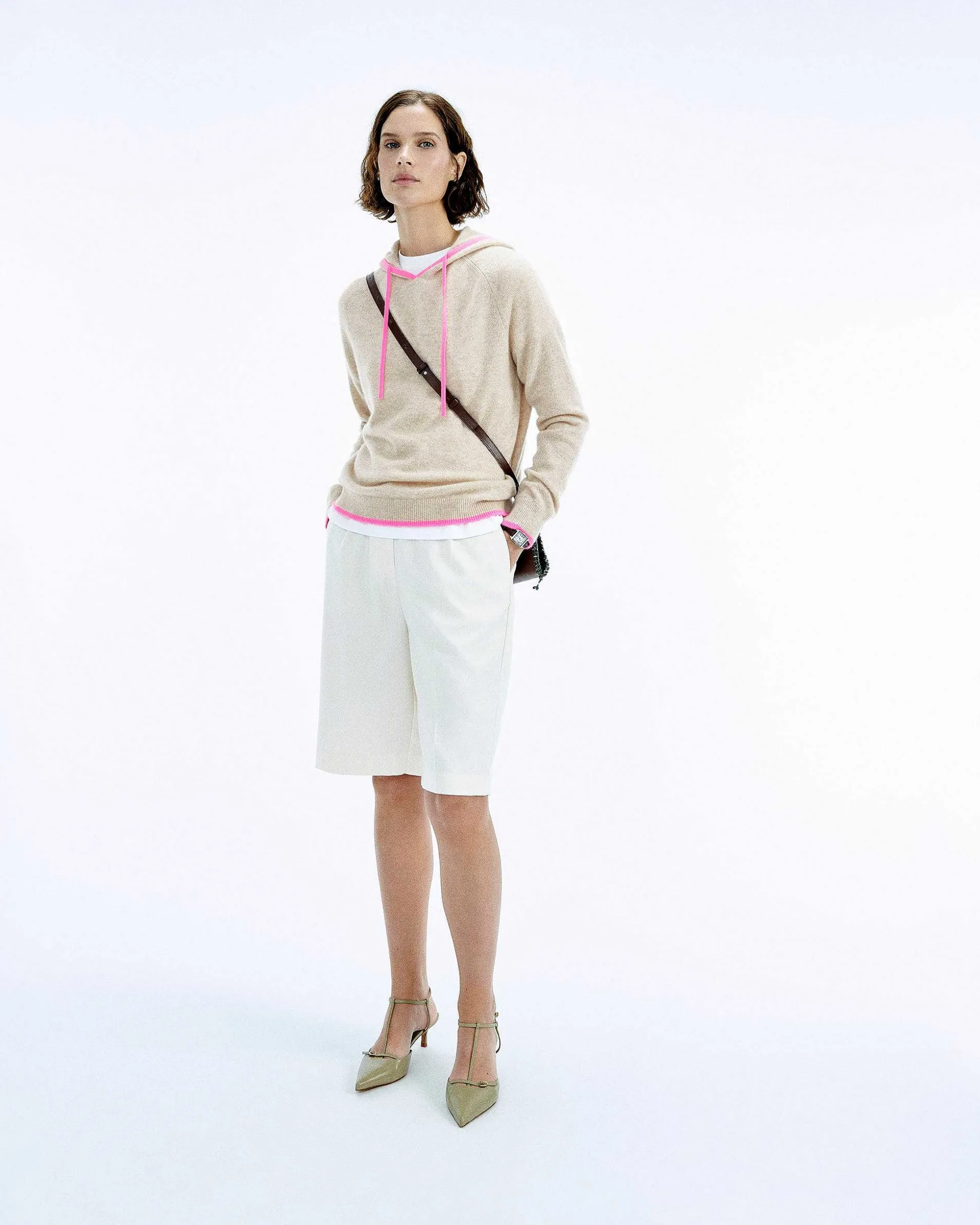 Pull Hoodie Oversize Liserets Contrastes