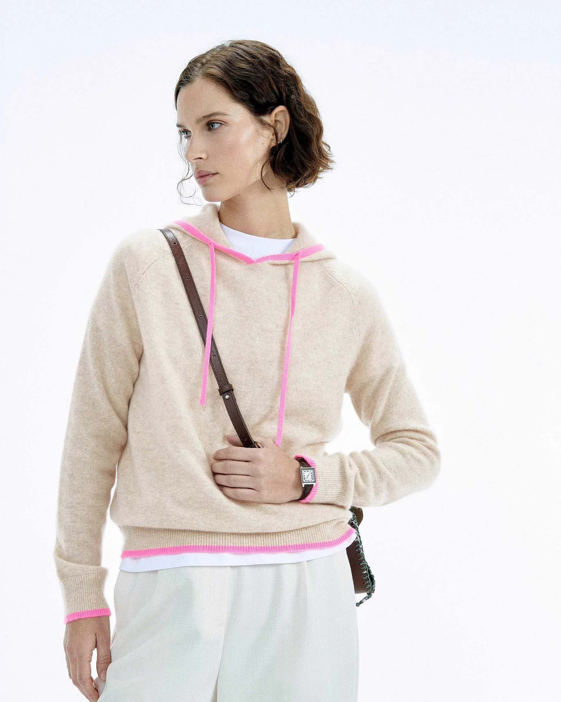 Pull Hoodie Oversize Liserets Contrastes