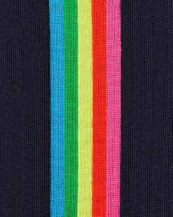 Pull Hoodie Zippe Bande Multicolore