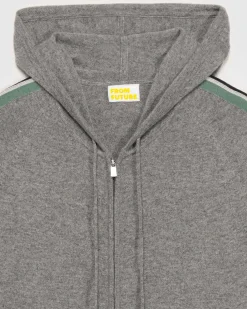 Pull Hoodie Zippe Bandes