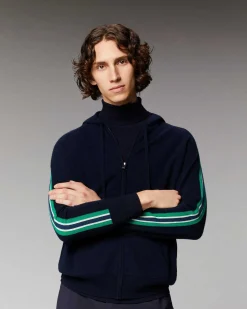 Pull Hoodie Zippe Bandes