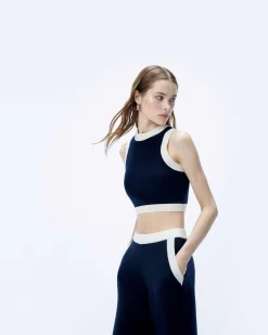 Pull Sans Manche Bicolore