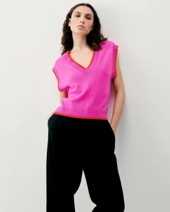 Pull Sans Manche Bicolore