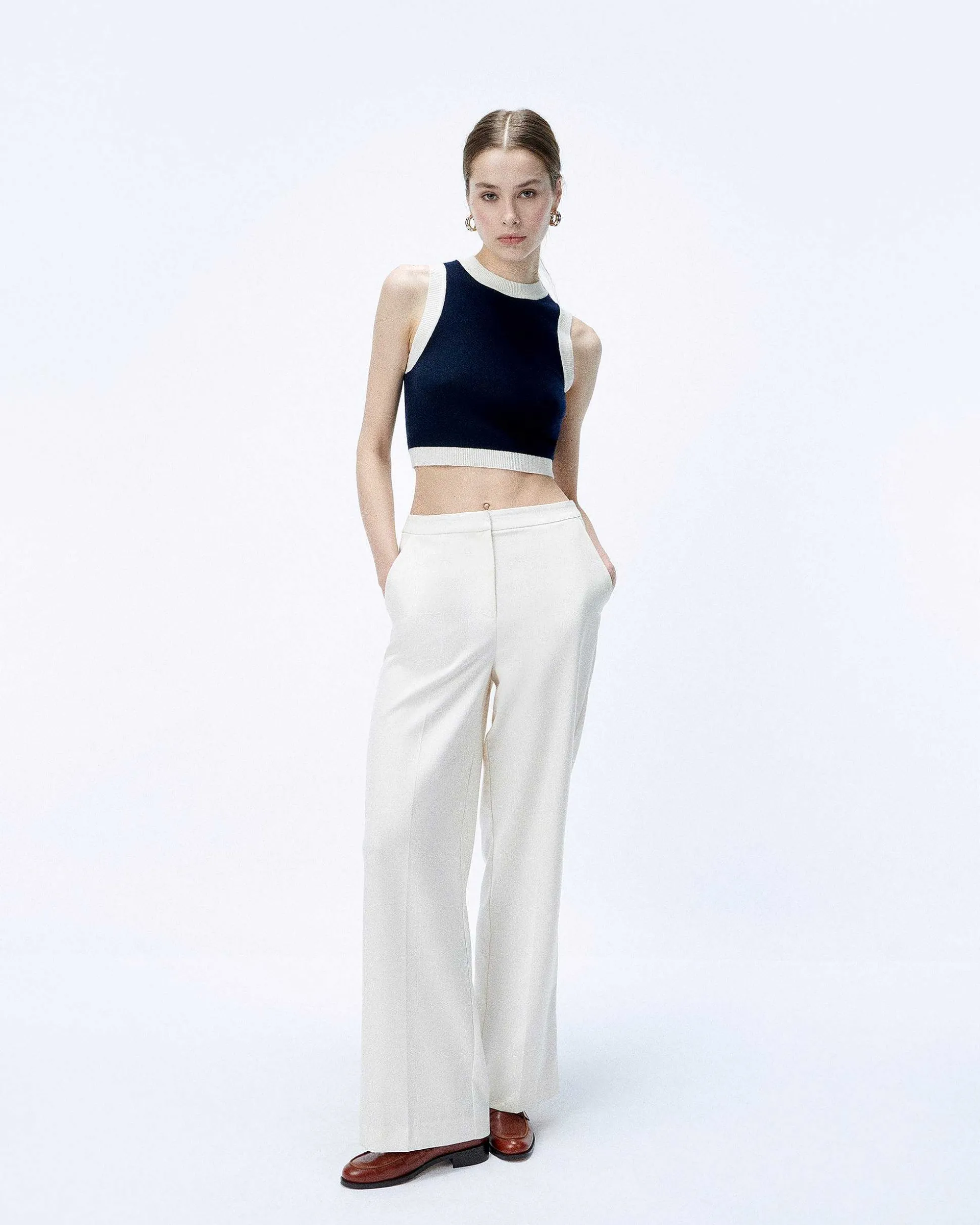 Pull Sans Manche Bicolore