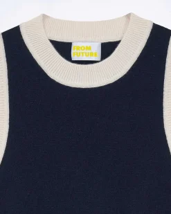 Pull Sans Manche Bicolore