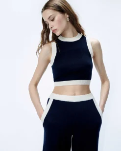 Pull Sans Manche Bicolore