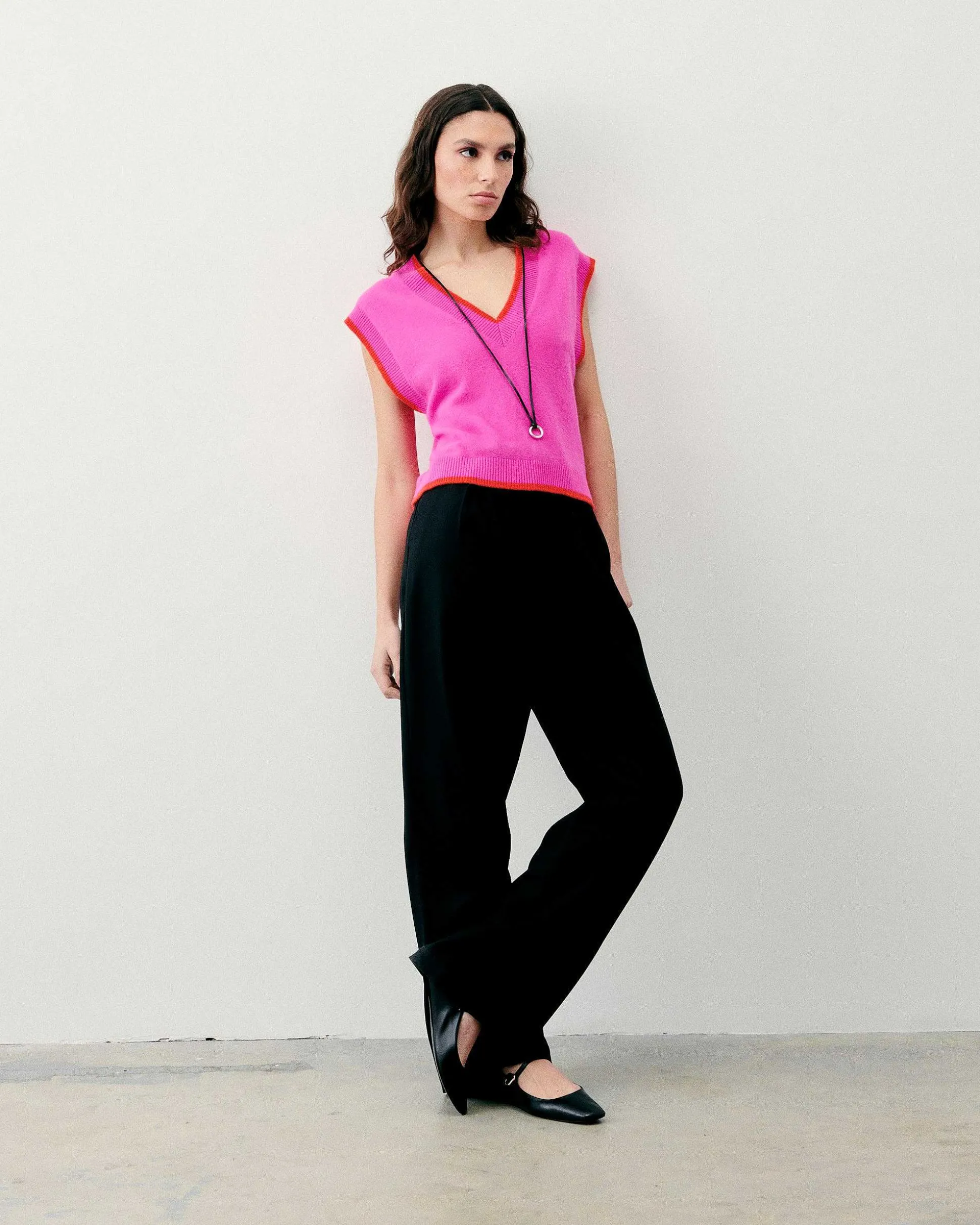 Pull Sans Manche Bicolore