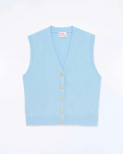 Pull Sans Manche Boutons Bijoux