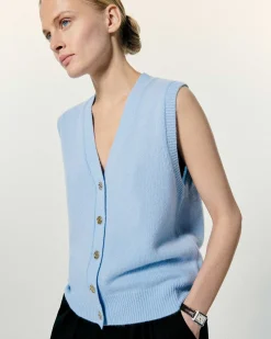 Pull Sans Manche Boutons Bijoux