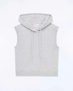 Pull Sans Manche Capuche