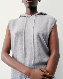 Pull Sans Manche Capuche